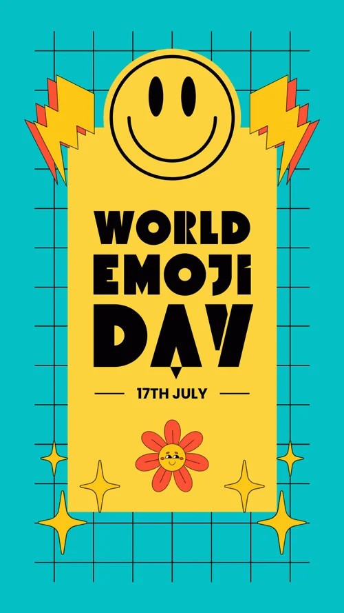Blue-Smile-Emoticon-Illustration-Retro-World-Emoji-Day-Instagram-Story
