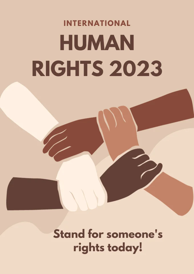 Beige-Brown-Human-Rights-poster