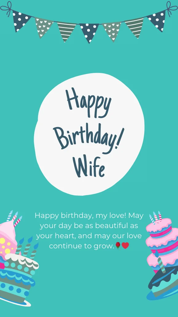 Green-Decorative-Happy-Birthday-Card-for-Wife