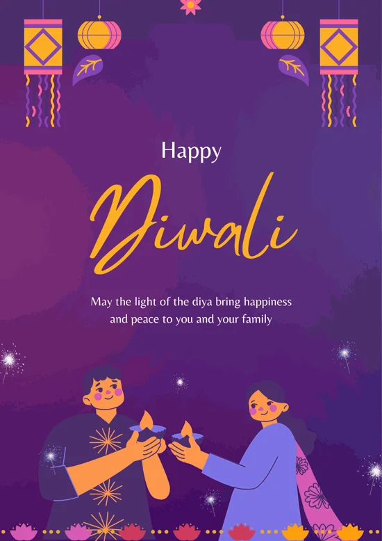 Purple-Gradient-Minimal-Happy-Diwali-Celebration-Poster