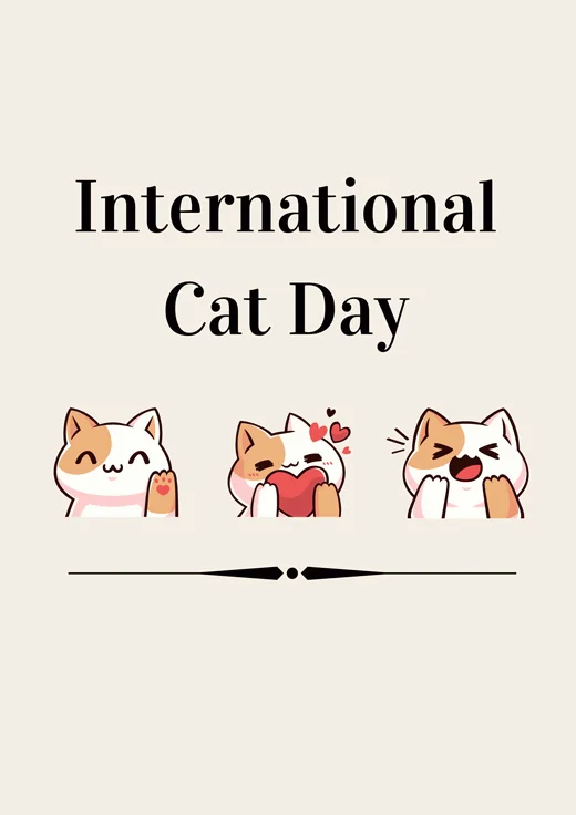 Beige-Minimalist-International-Cat-Day-Flyer