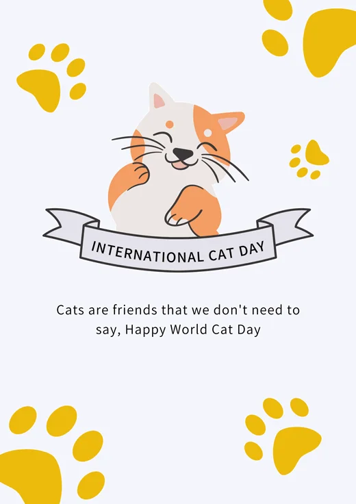 Bone-and-Mustard-International-Cat-Day-Ivent-Modern-Minimalist-Elegant-Poster