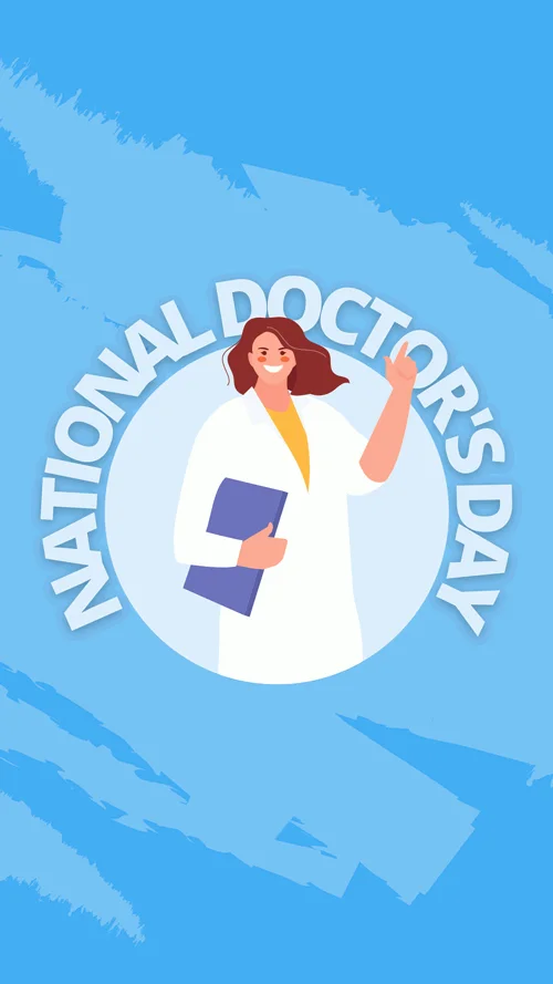 Blue-and-White-Creative-Illustration-National-Doctor's-Day-Celebration-Instagram-Story