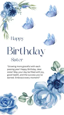 Blue-And-White-Floral-Happy-Birthday-Card-for-sister