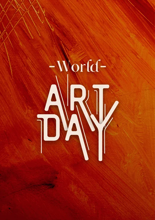 Orange-Simple-World-Art-Day-Poster