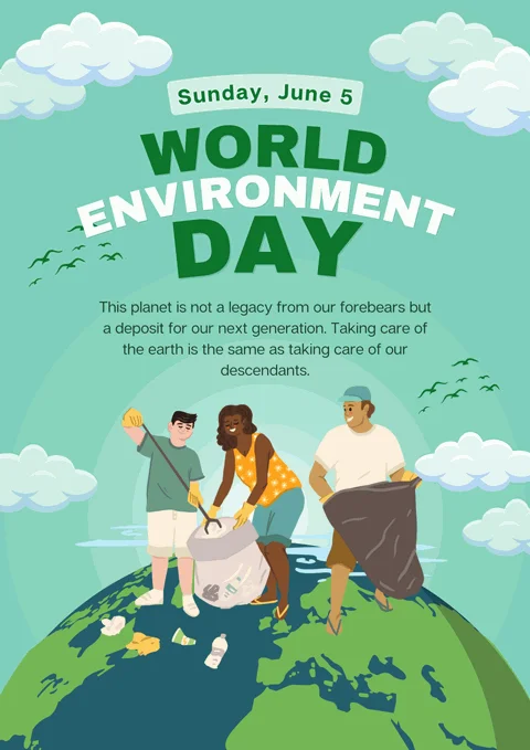 Green-Illustrative-World-Environment-Day-Poster