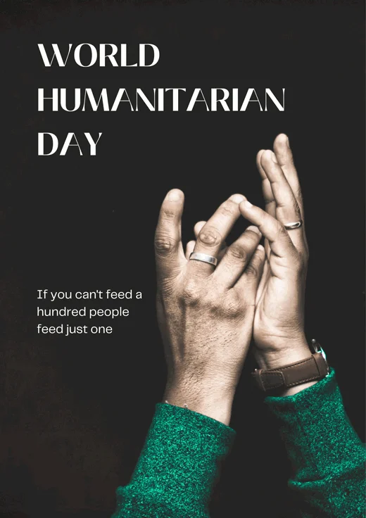Black-Minimalist-World-Humanitarian-Day-Poster
