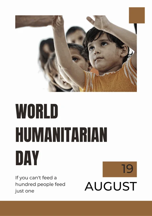 Brown-Minimalist-World-Humanitarian-Day-Flyer