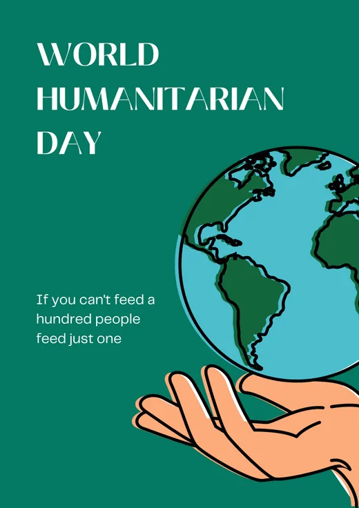 Green-Minimalist-World-Humanitarian-Day-Flyer