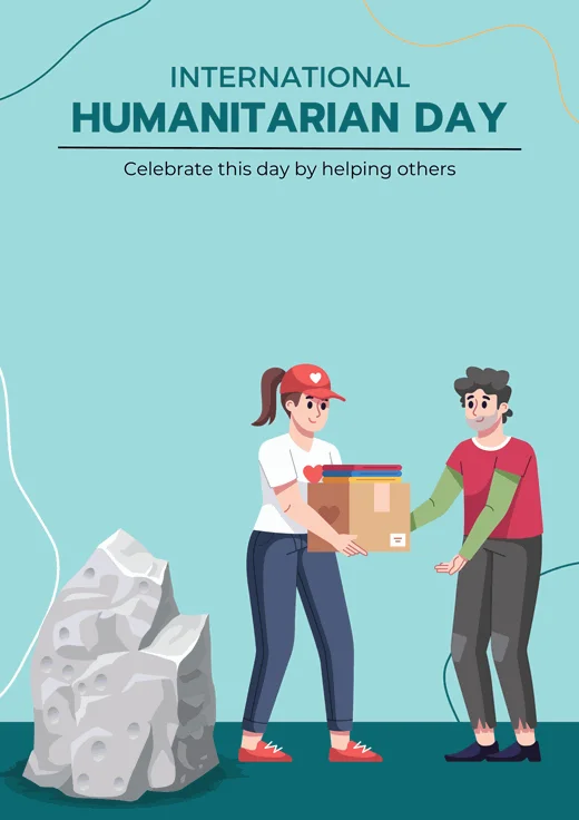 Green-Simple-Illustration-World-Humanitarian-Day-Poster