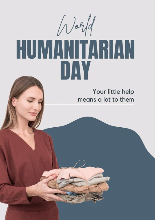 Grey-Illustration-Minimalist-Simple-World-Humanitarian-Day-Poster